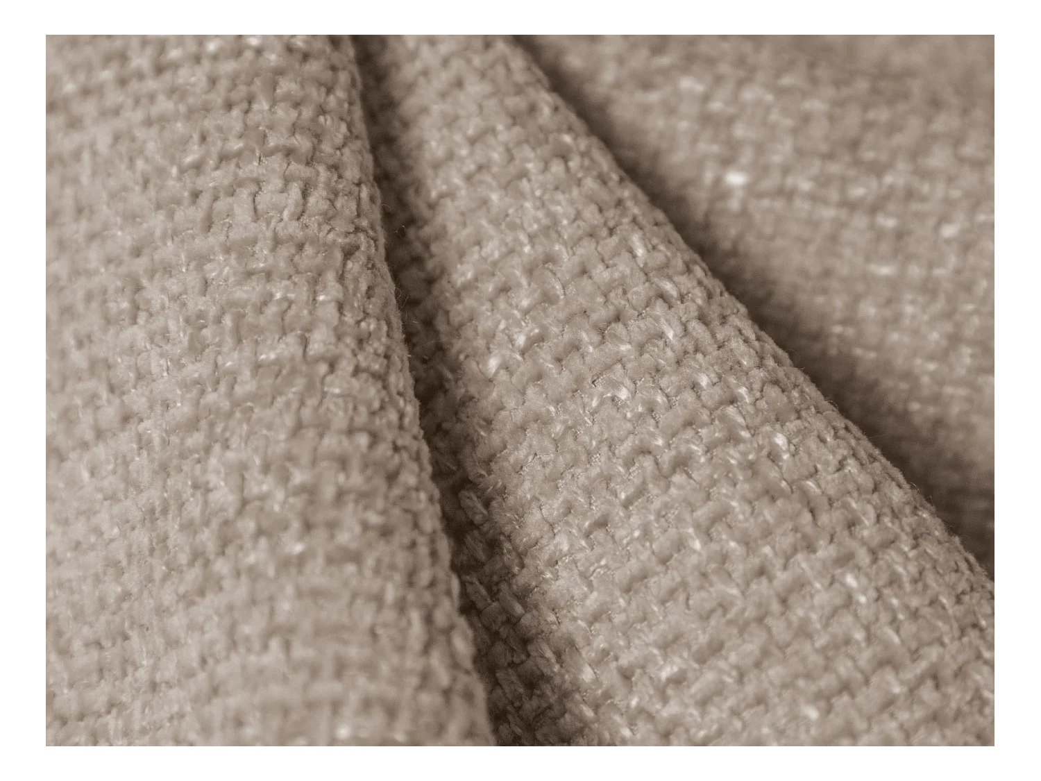 Cosmopolitan Design - Canapé d'angle droit "Nolio" 4 places en chenille beige - 315x250x72cm