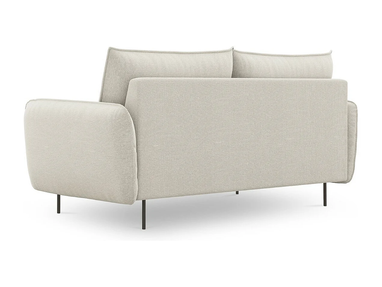 Cosmopolitan Design - Sofa, "Vienna" 2 miejsca tkanina strukturalna, beż jasny - 160x92x95cm