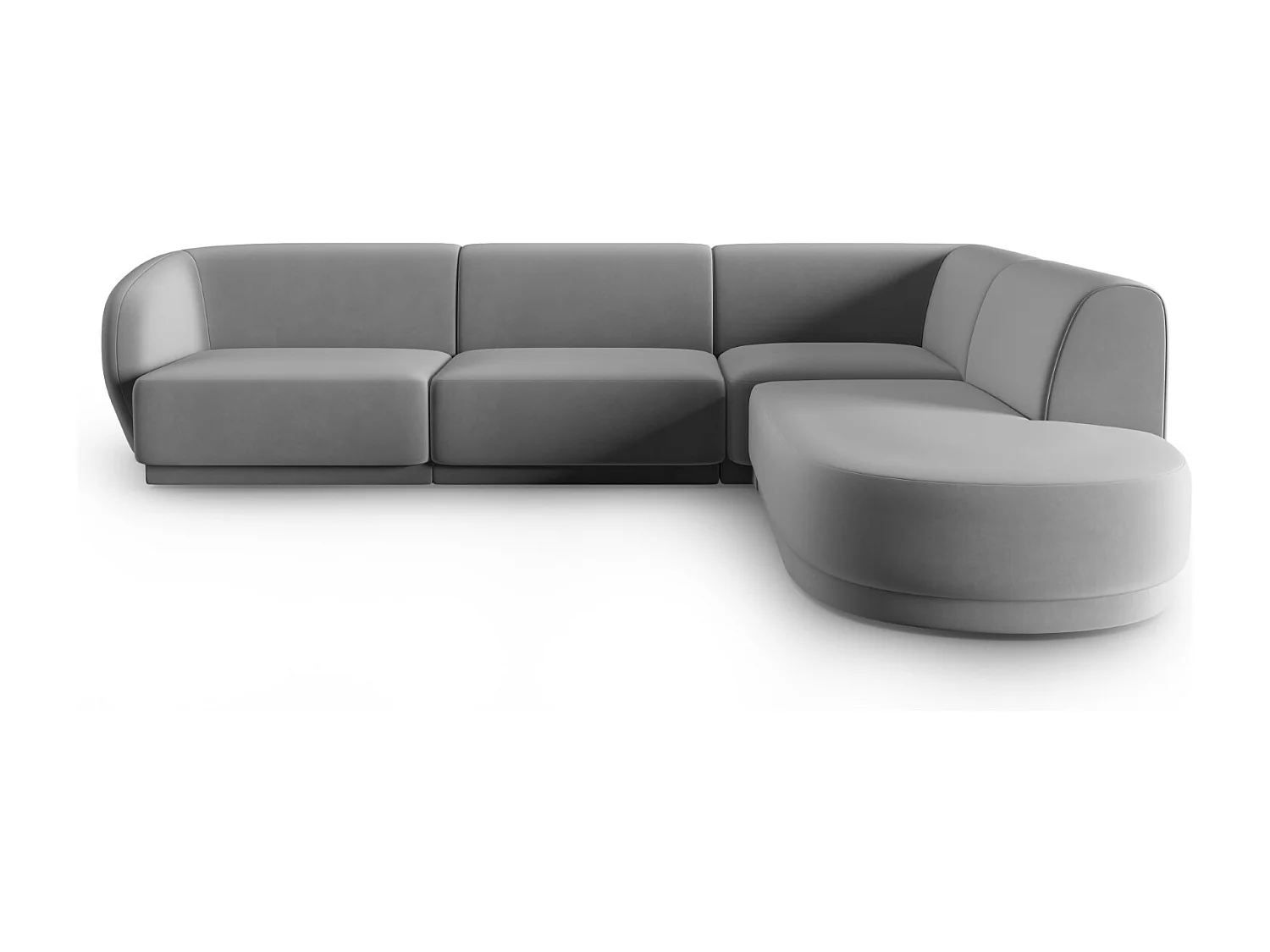 CXL by Christian Lacroix - 5-Sitzer modulares Ecksofa rechts "Lionel" Sitzer aus Samt grau - 265x232x74cm
