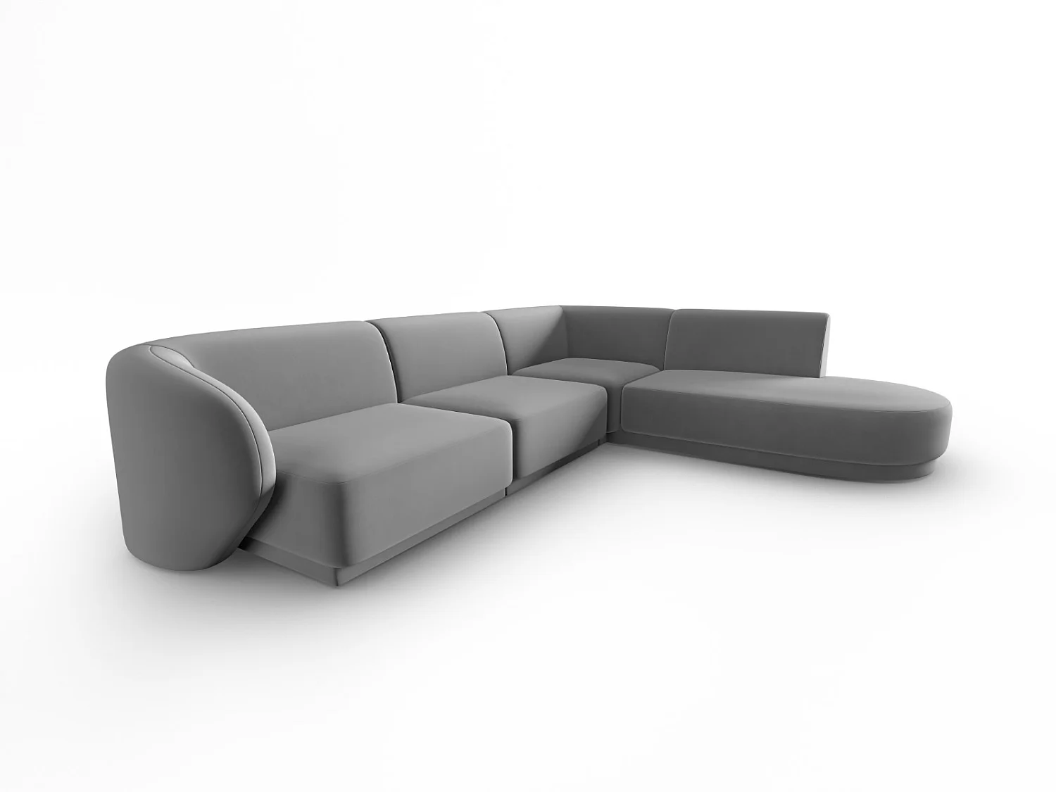 CXL by Christian Lacroix - 5-Sitzer modulares Ecksofa rechts "Lionel" Sitzer aus Samt grau - 265x232x74cm