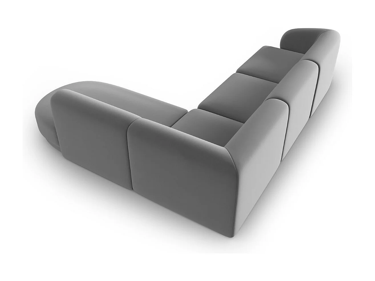 CXL by Christian Lacroix - 5-Sitzer modulares Ecksofa rechts "Lionel" Sitzer aus Samt grau - 265x232x74cm