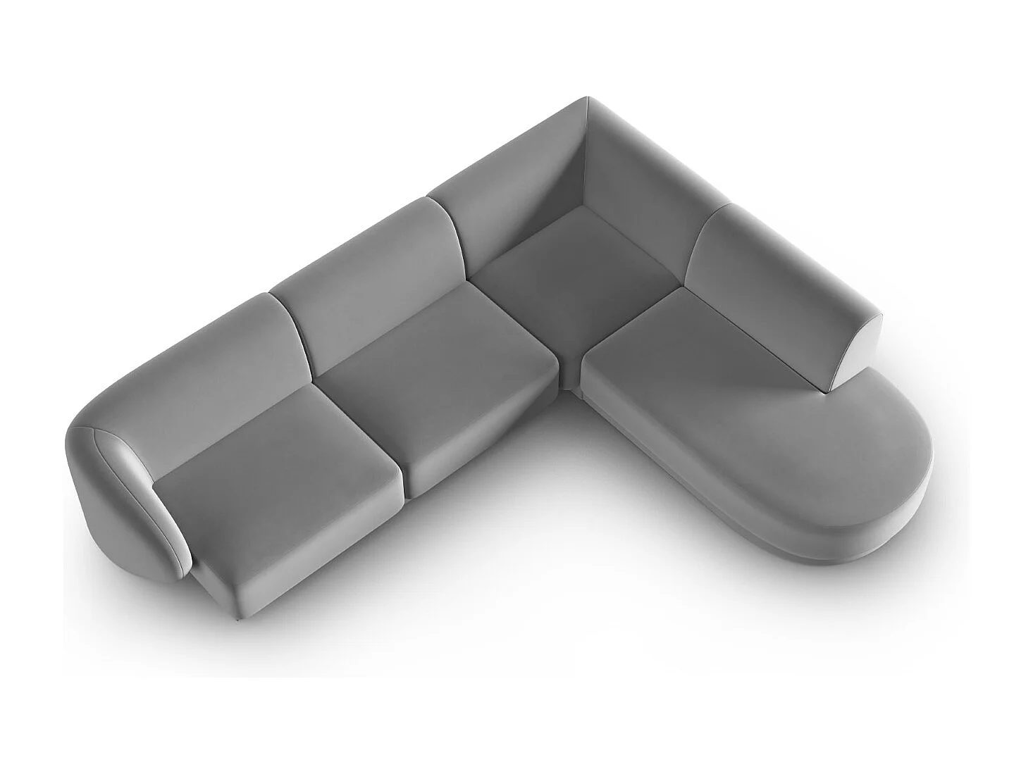 CXL by Christian Lacroix - 5-Sitzer modulares Ecksofa rechts "Lionel" Sitzer aus Samt grau - 265x232x74cm