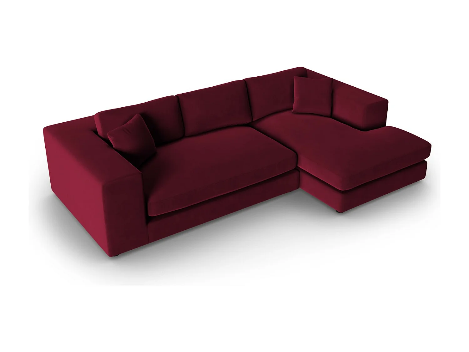 CXL by Christian Lacroix - Narożnik prawy, "Tendance" 5 miejsc welur, czerwony - 282x174x72cm