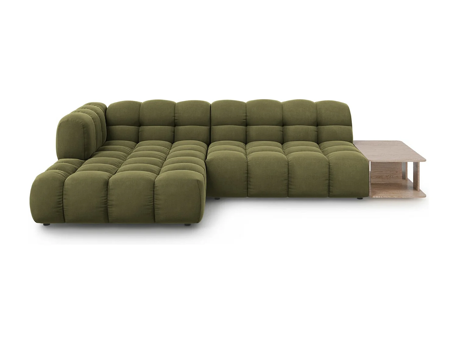 Cosmopolitan Design - Narożnik lewy panoramiczny, "Sky" 4 miejsca welur, zielony jasny - 297x162x75cm