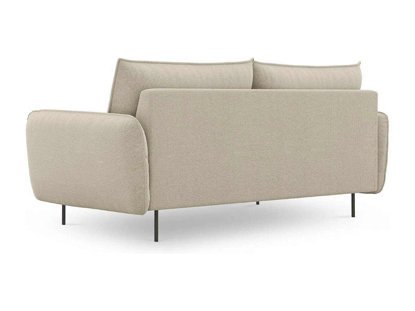 Cosmopolitan Design - Canapé "Vienna" 3 places en tissu structurel beige - 200x92x95cm