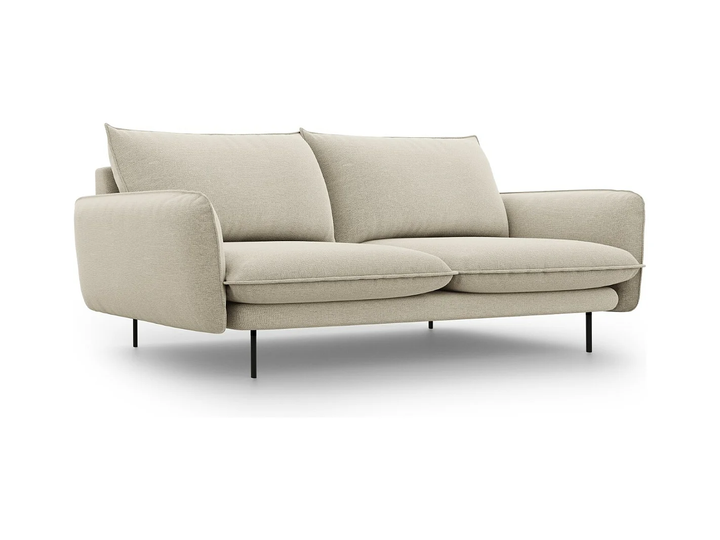 Cosmopolitan Design - Sofá "Vienna" 3 lugares em tecido estrutural bege - 200x92x95cm