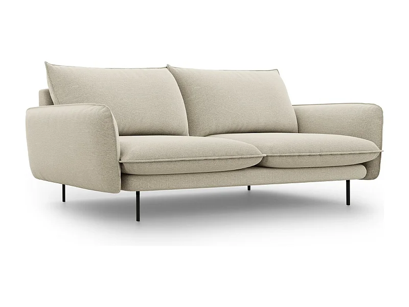 Cosmopolitan Design - Sofá "Vienna" 3 lugares em tecido estrutural bege - 200x92x95cm