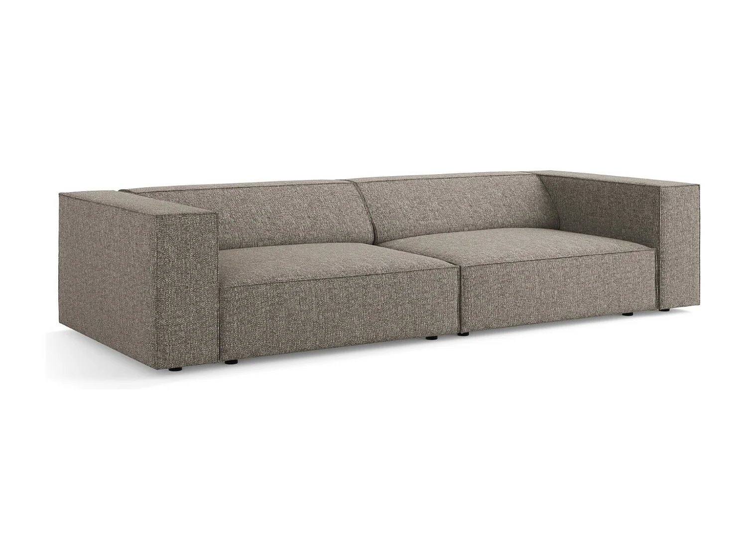 Cosmopolitan Design - Bank "Arendal" 4 zitplaatsen, Chenille, Grijs - 244x102x70cm