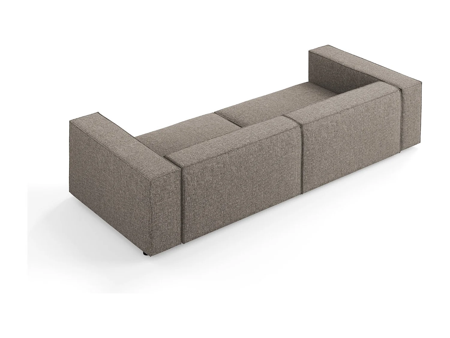 Cosmopolitan Design - Bank "Arendal" 4 zitplaatsen, Chenille, Grijs - 244x102x70cm