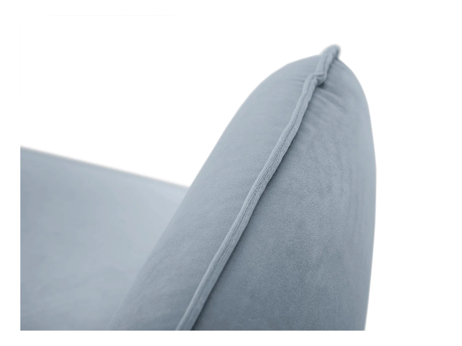 Cosmopolitan Design - Canapé d'angle droit "Vienna" 6 places en velours bleu clair - 275x185x95cm