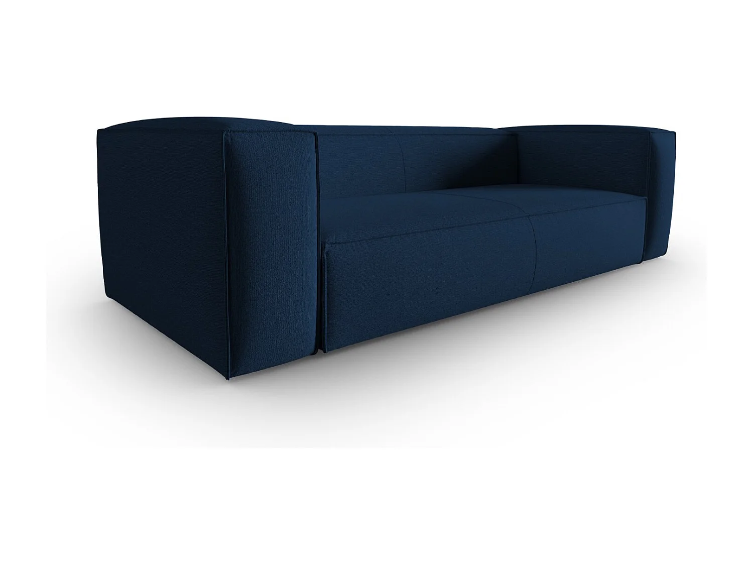 Cosmopolitan Design - Bank "Mackay" 4 zitplaatsen, Gestructureerd fluweel, Donkerblauw - 230x94x73cm