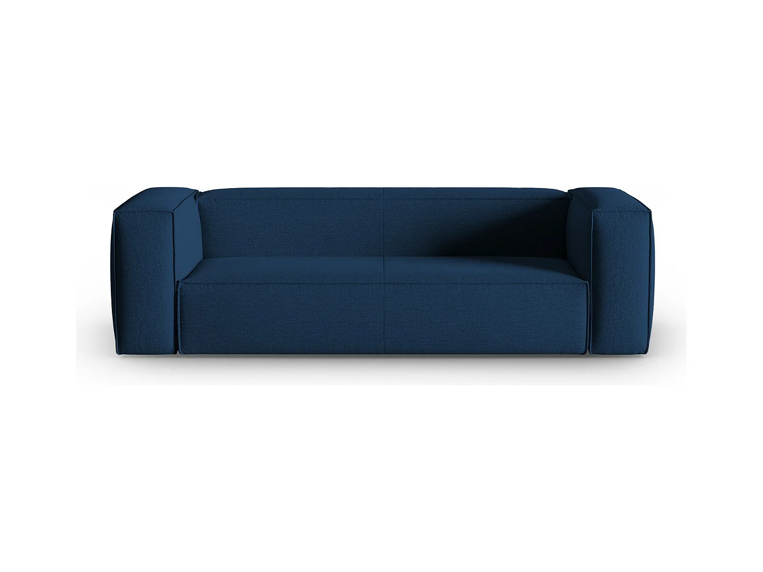 Cosmopolitan Design - Bank "Mackay" 4 zitplaatsen, Gestructureerd fluweel, Donkerblauw - 230x94x73cm