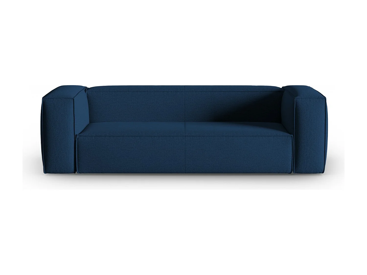 Cosmopolitan Design - Sofá "Mackay" 4 lugares em veludo estruturado azul escuro - 230x94x73cm