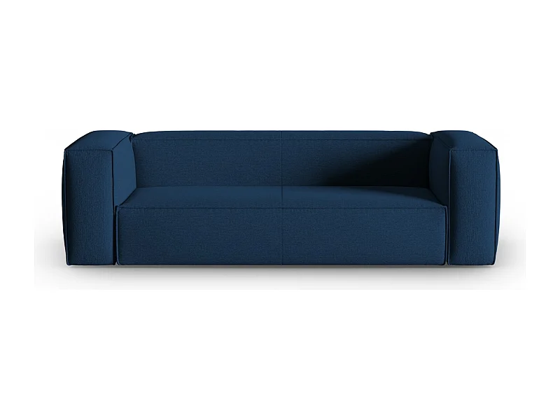Cosmopolitan Design - Canapé "Mackay" 4 places en velours structuré bleu foncé - 230x94x73cm