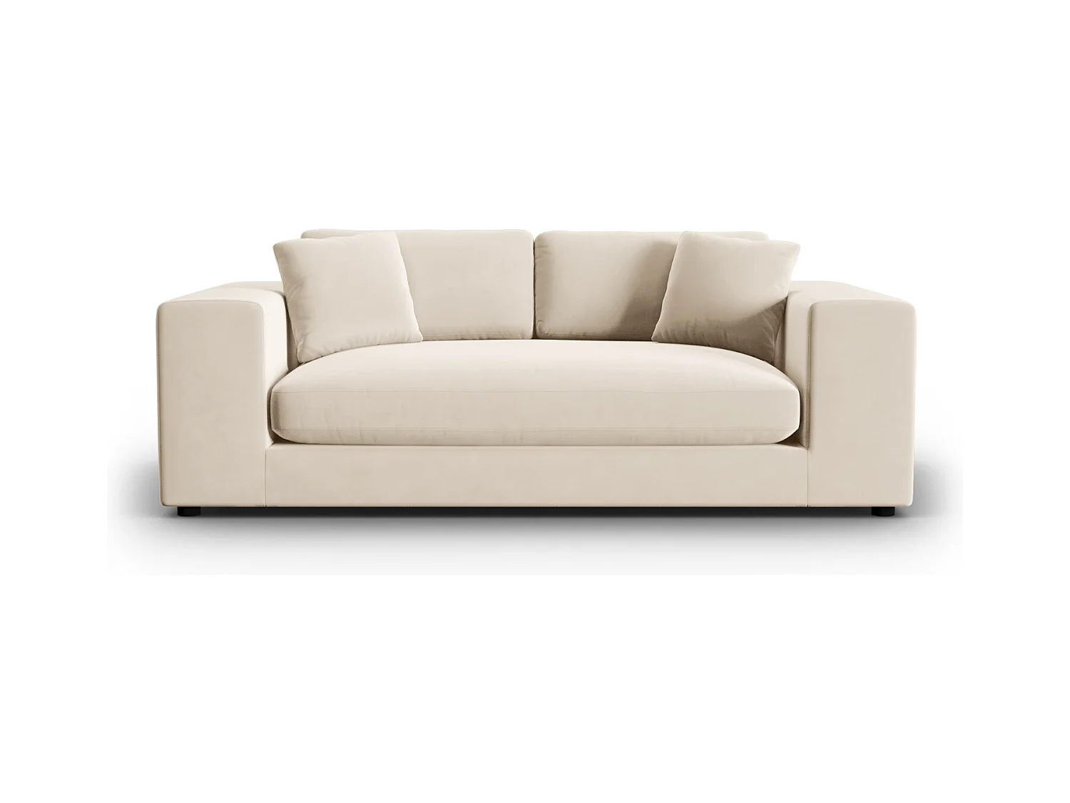 CXL by Christian Lacroix - Canapé "Tendance" 3 places en velours beige - 220x122x72cm
