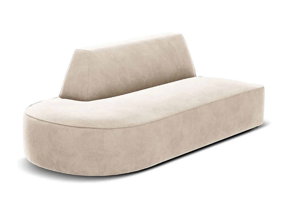 CXL by Christian Lacroix - Divano modulare sinistro "Charles" 2 posti in velluto beige chiaro - 181x93x69cm