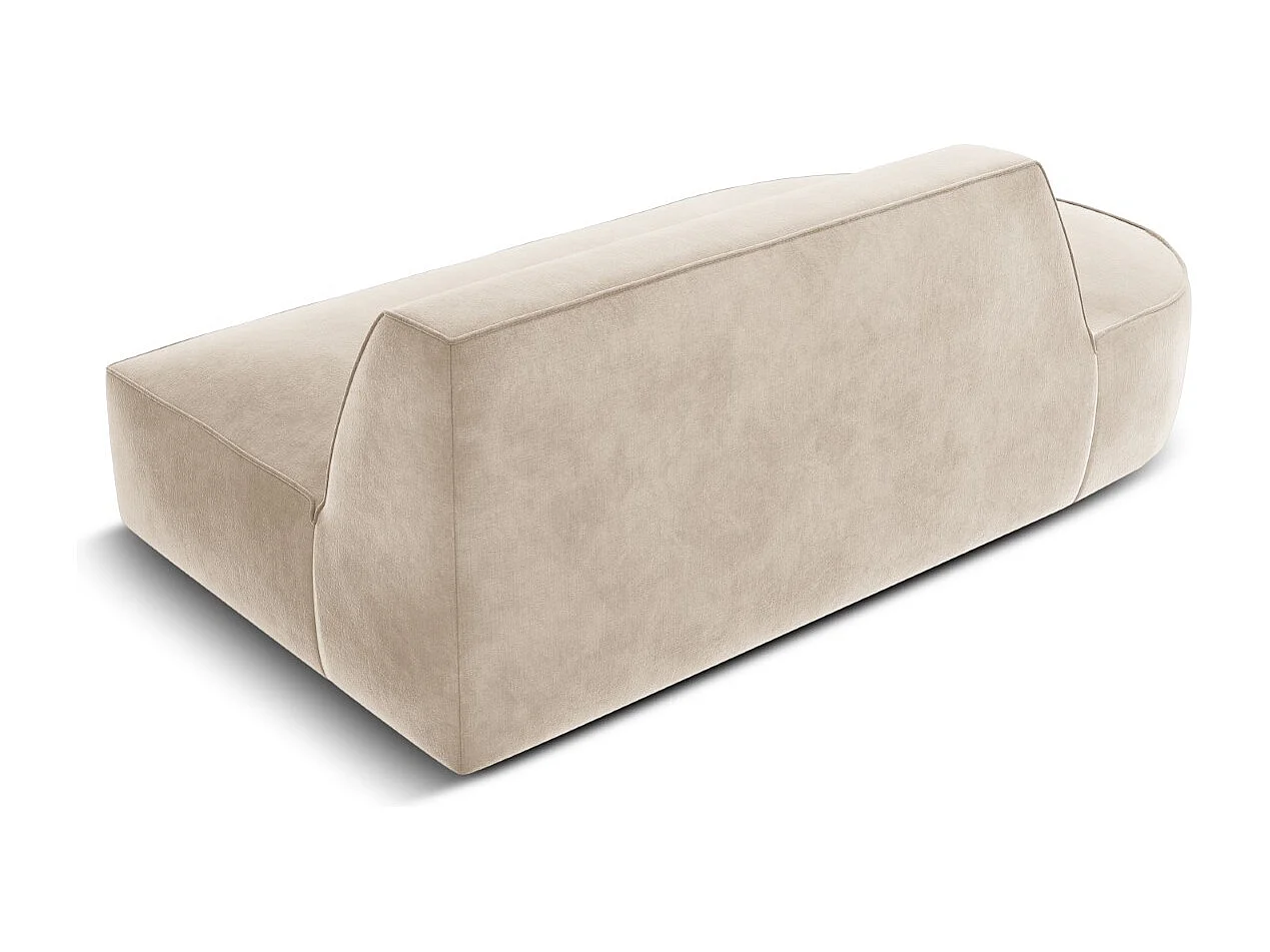 CXL by Christian Lacroix - Sofá modular virado para a esquerda "Charles" 2 lugares em veludo bege claro - 181x93x69cm