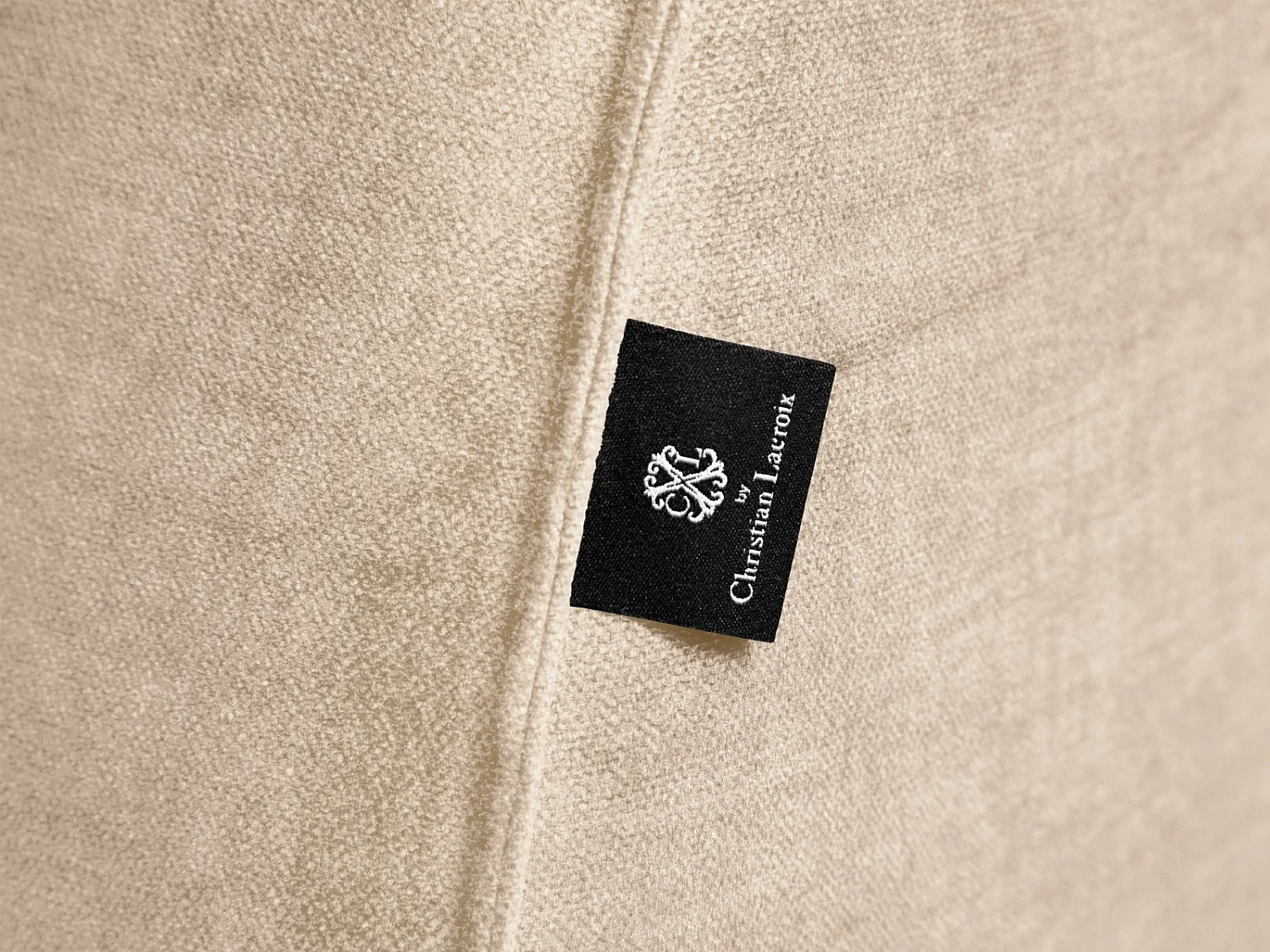 CXL by Christian Lacroix - Sofá modular virado para a esquerda "Charles" 2 lugares em veludo bege claro - 181x93x69cm