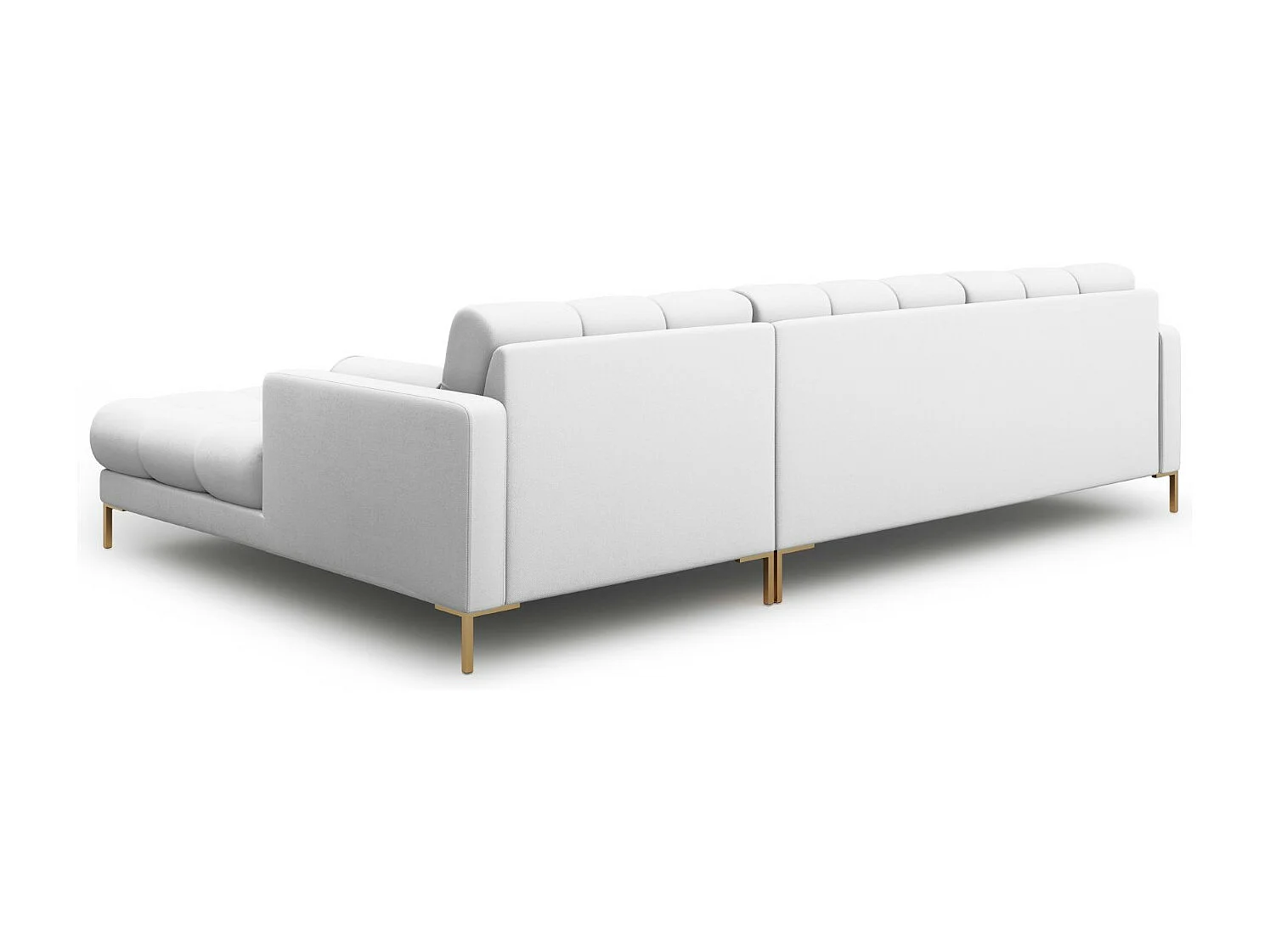 Cosmopolitan Design - 5-Sitzer Ecksofa rechts "Bali" aus strukturiertem Stoff hellgrau - 293x185x75cm
