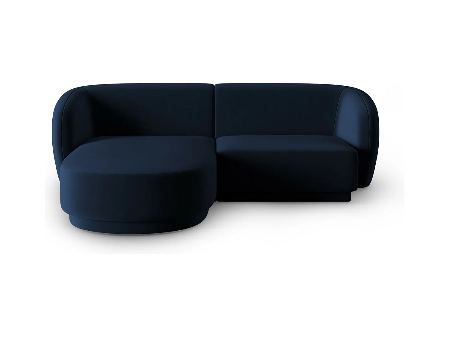CXL by Christian Lacroix - Sofá modular de canto esquerdo "Lionel" 3 lugares em veludo azul real - 188x155x74cm