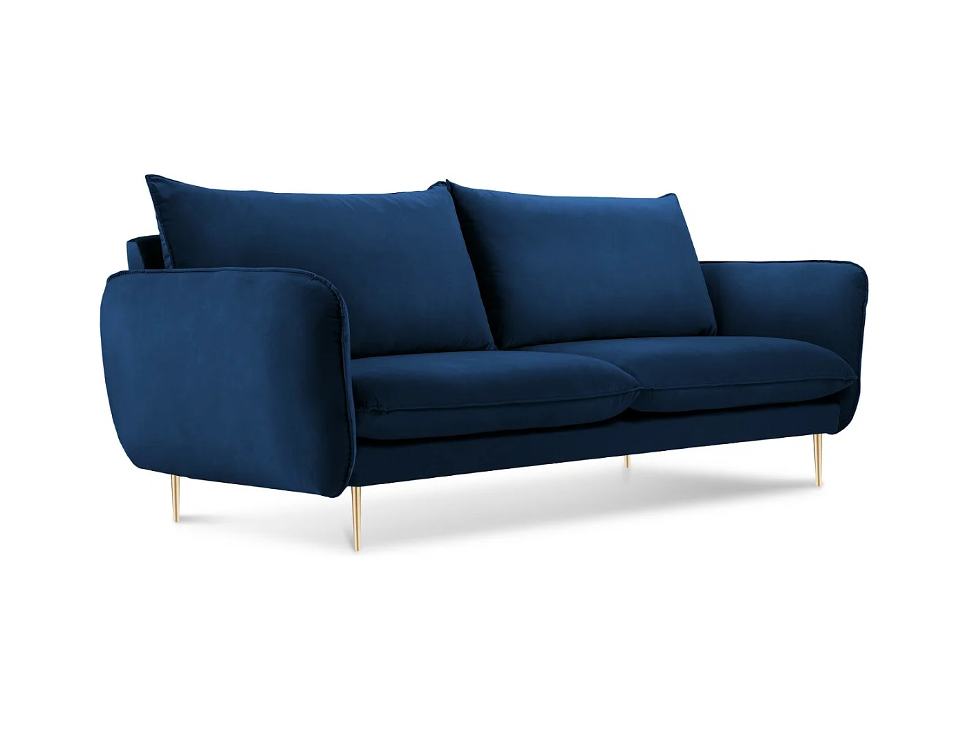 Cosmopolitan Design - Canapé "Vienna" 2 places en velours bleu roi - 160x92x95cm