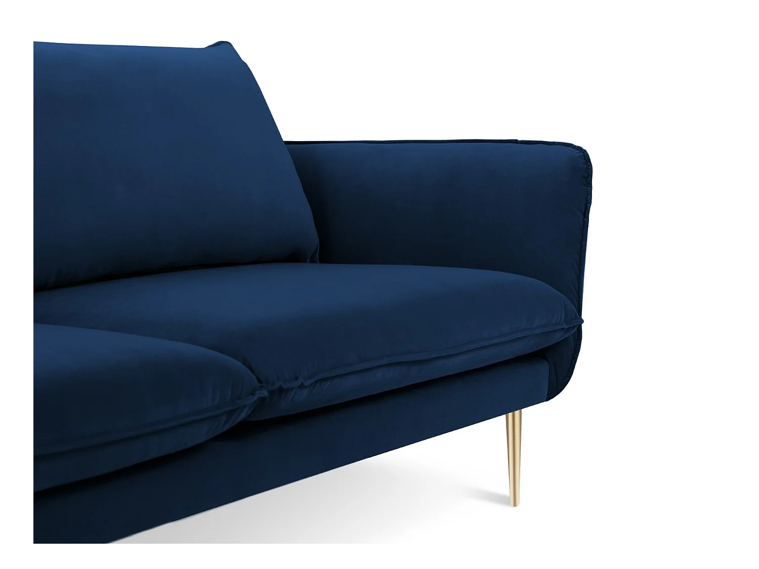 Cosmopolitan Design - Canapé "Vienna" 2 places en velours bleu roi - 160x92x95cm