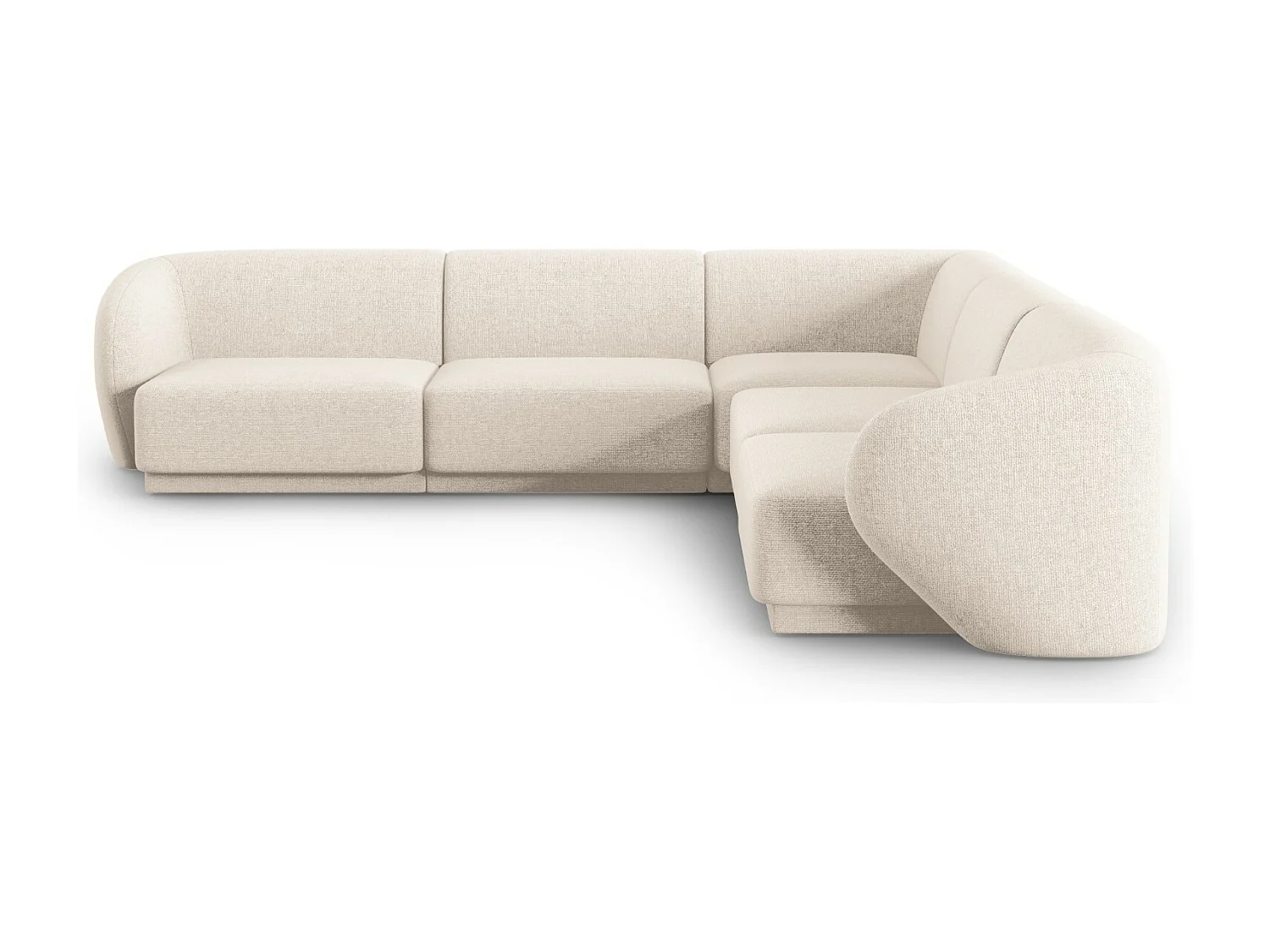 CXL by Christian Lacroix - Divano angolare modulare reversibile "Lionel" 6 posti in ciniglia miscela beige chiaro - 265x265x74cm