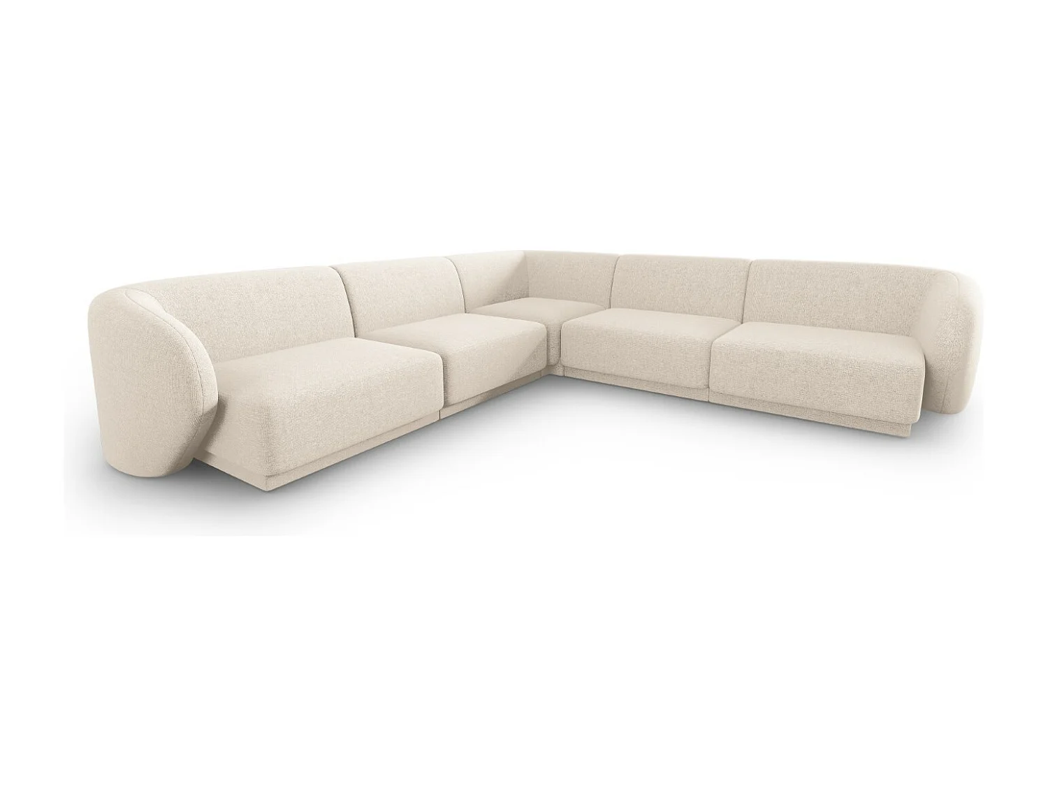 CXL by Christian Lacroix - Divano angolare modulare reversibile "Lionel" 6 posti in ciniglia miscela beige chiaro - 265x265x74cm