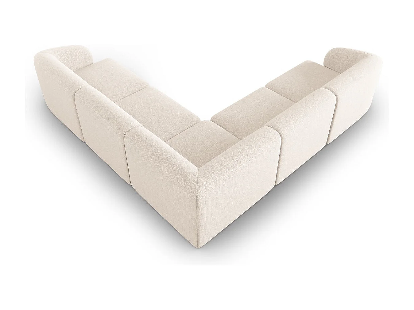 CXL by Christian Lacroix - Divano angolare modulare reversibile "Lionel" 6 posti in ciniglia miscela beige chiaro - 265x265x74cm