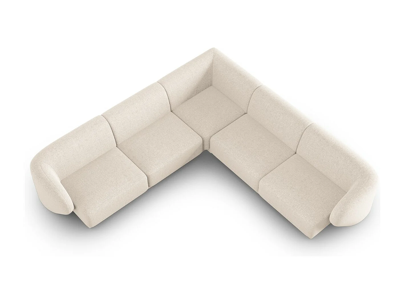 CXL by Christian Lacroix - Divano angolare modulare reversibile "Lionel" 6 posti in ciniglia miscela beige chiaro - 265x265x74cm