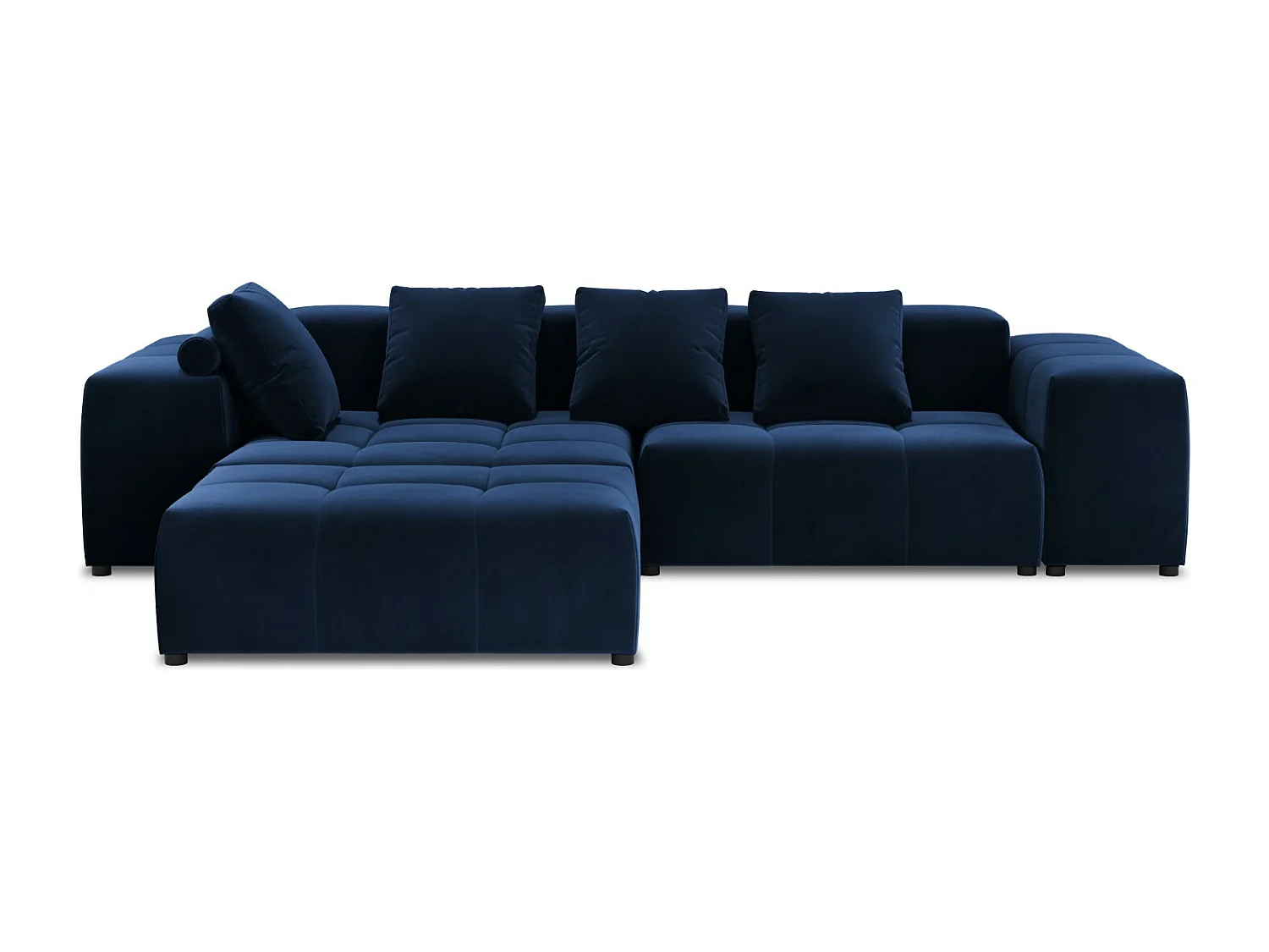 Cosmopolitan Design - 5-Sitzer modulares symmetrisches Ecksofa "Rome" aus Samt königsblau - 320x240x75cm