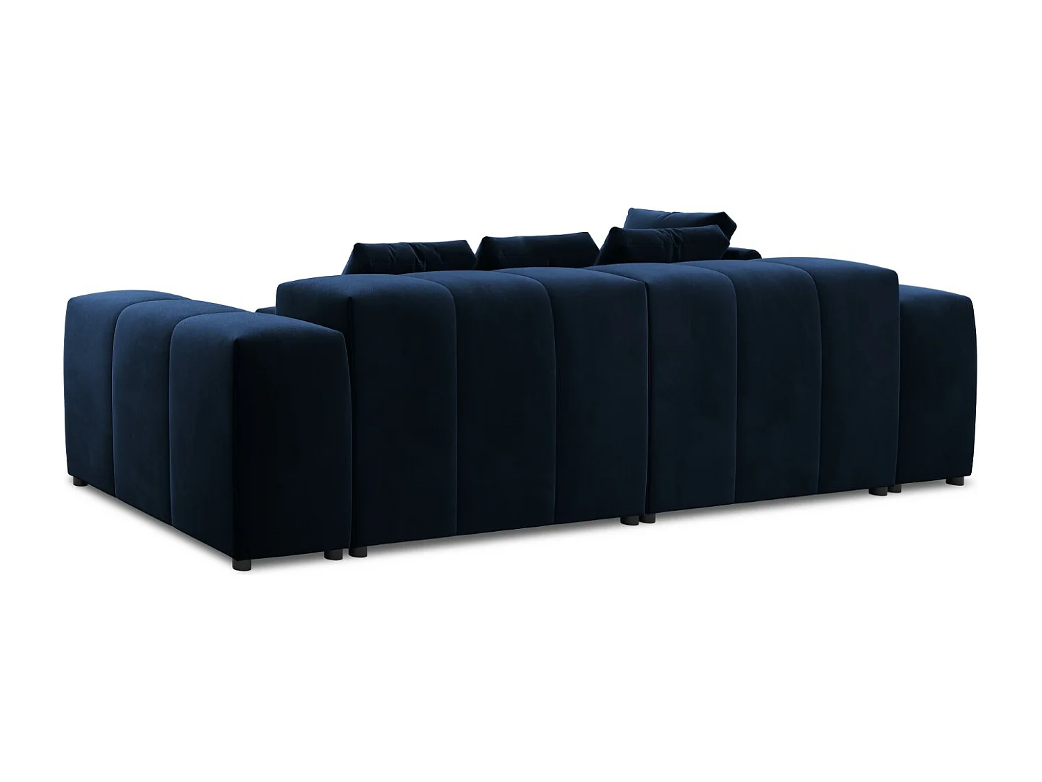 Cosmopolitan Design - Canapé d'angle symétrique modulable "Rome" 5 places en velours bleu roi - 320x240x75cm