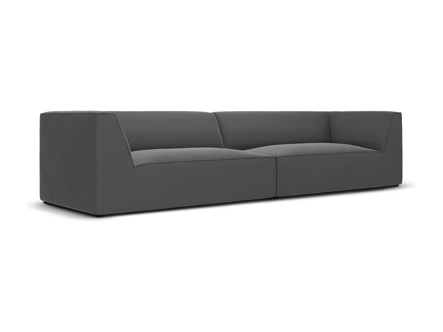 CXL by Christian Lacroix - Bank "Charles" 4 zitplaatsen, Flueel, Donkergrijs - 302x93x69cm