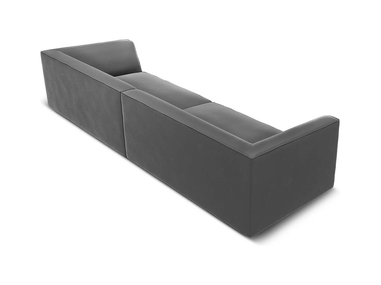CXL by Christian Lacroix - Bank "Charles" 4 zitplaatsen, Flueel, Donkergrijs - 302x93x69cm