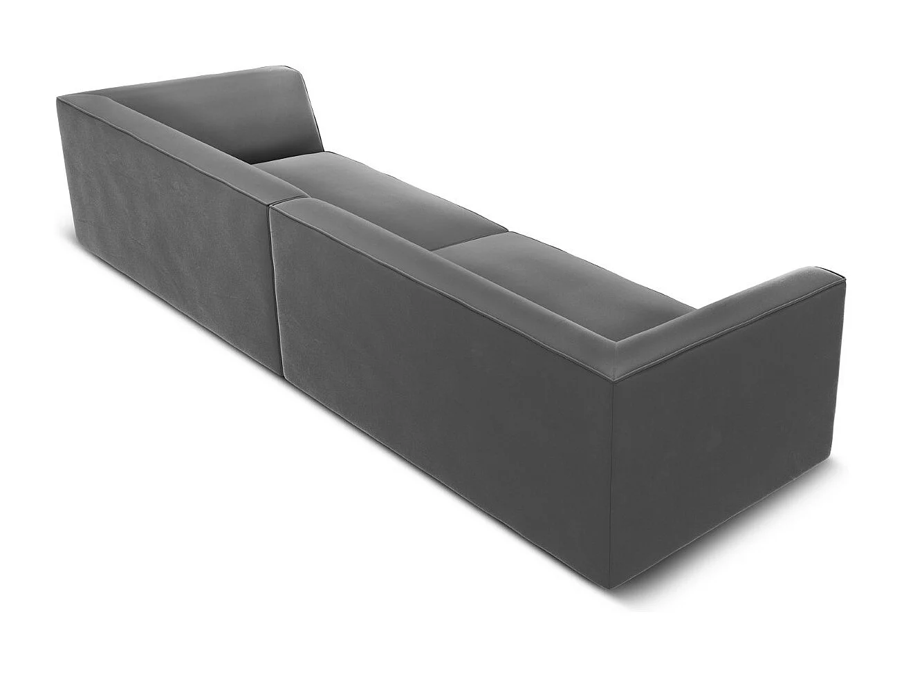 CXL by Christian Lacroix - Sofá "Charles" 4 lugares em veludo cinza escuro - 302x93x69cm