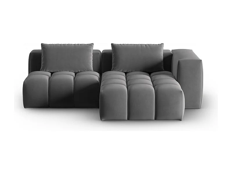 CXL by Christian Lacroix - 3-Sitzer modulares Ecksofa rechts "Lorella" Sitzer aus Samt Zement - 205x145x70cm