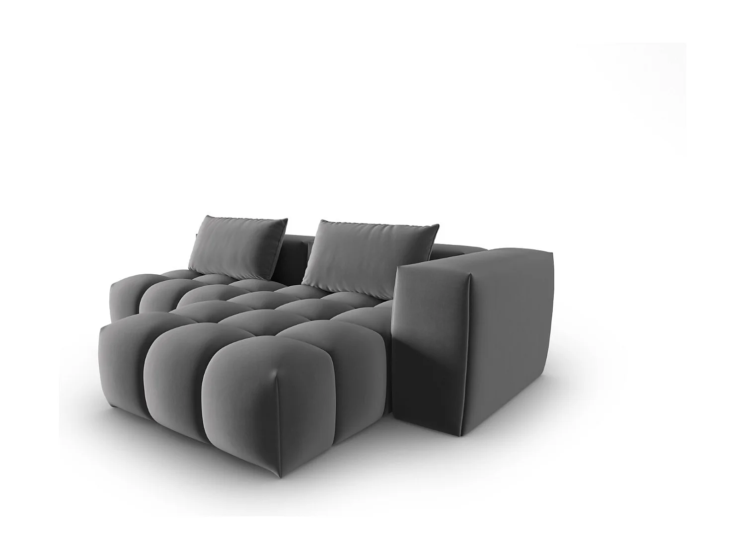 CXL by Christian Lacroix - Sofá modular de canto direito "Lorella" 3 lugares em veludo cimento - 205x145x70cm