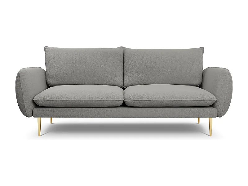 Cosmopolitan Design - Sofa, "Vienna" 3 miejsca boucle, szary - 200x92x95cm