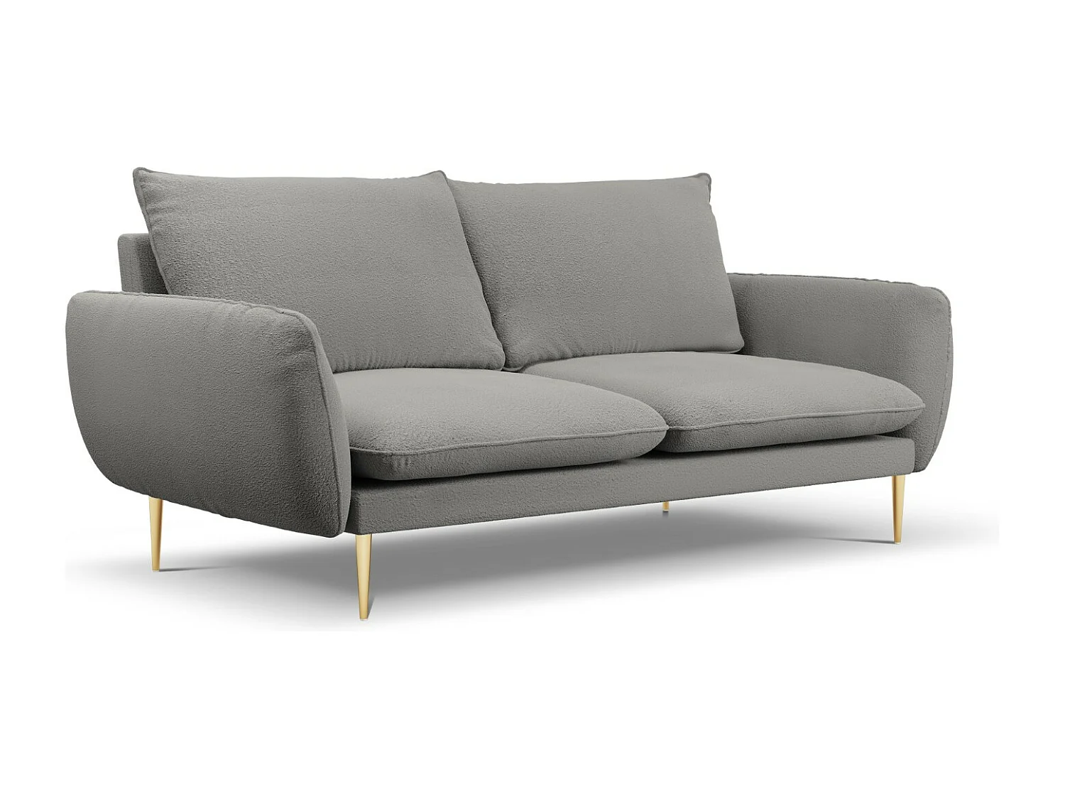 Cosmopolitan Design - Sofá "Vienna" 3 lugares em tecido bouclé cinza - 200x92x95cm