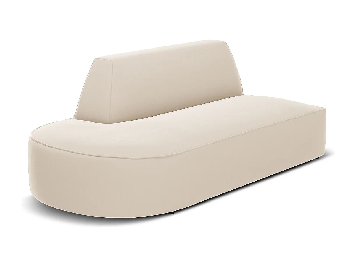 CXL by Christian Lacroix - Divano modulare sinistro "Charles" 2 posti in velluto beige - 181x93x69cm