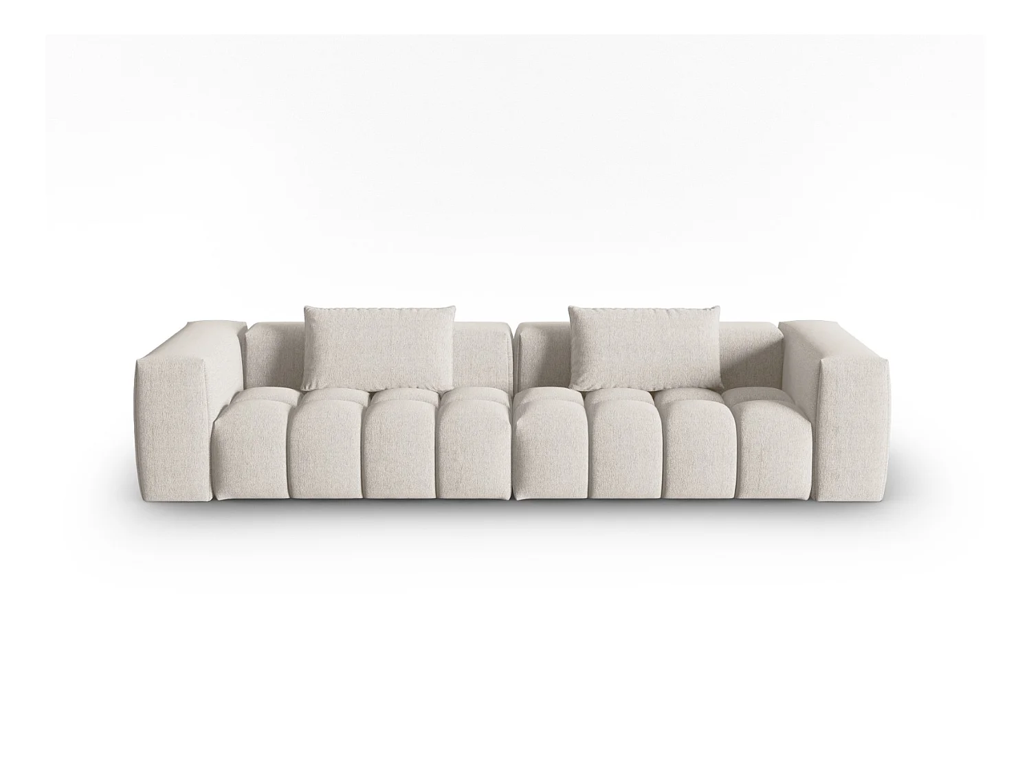 CXL by Christian Lacroix - Canapé modulable "Lorella" 5 places en tissu structurel beige - 290x85x70cm