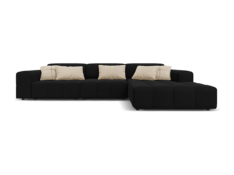 CXL by Christian Lacroix - 4-Sitzer Ecksofa rechts "Luc" Sitzer aus Samt schwarz - 284x166x70cm