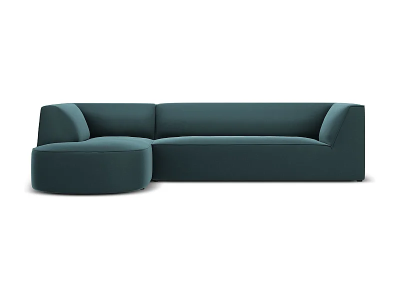 CXL by Christian Lacroix - Linker hoekbank "Charles" 4 zitplaatsen, Flueel, Blauw - 273x180x69cm