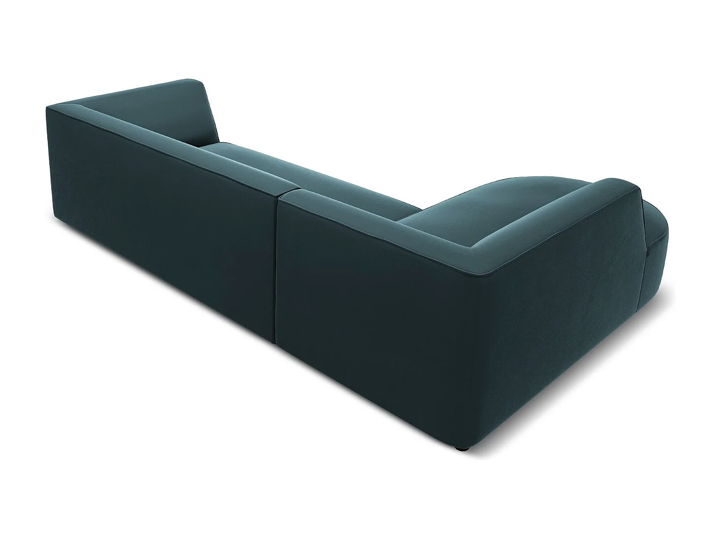 CXL by Christian Lacroix - Canapé d'angle gauche "Charles" 4 places en velours bleu - 273x180x69cm