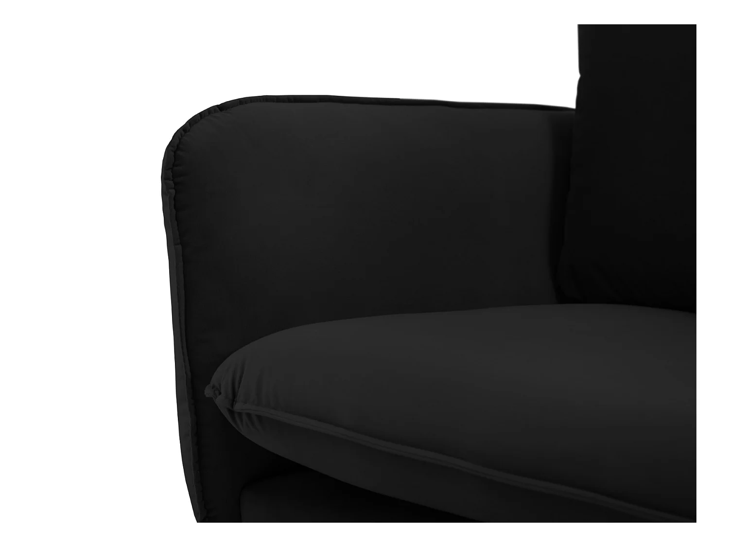 Cosmopolitan Design - Divano angolare destro "Vienna" 6 posti in velluto nero - 275x185x95cm