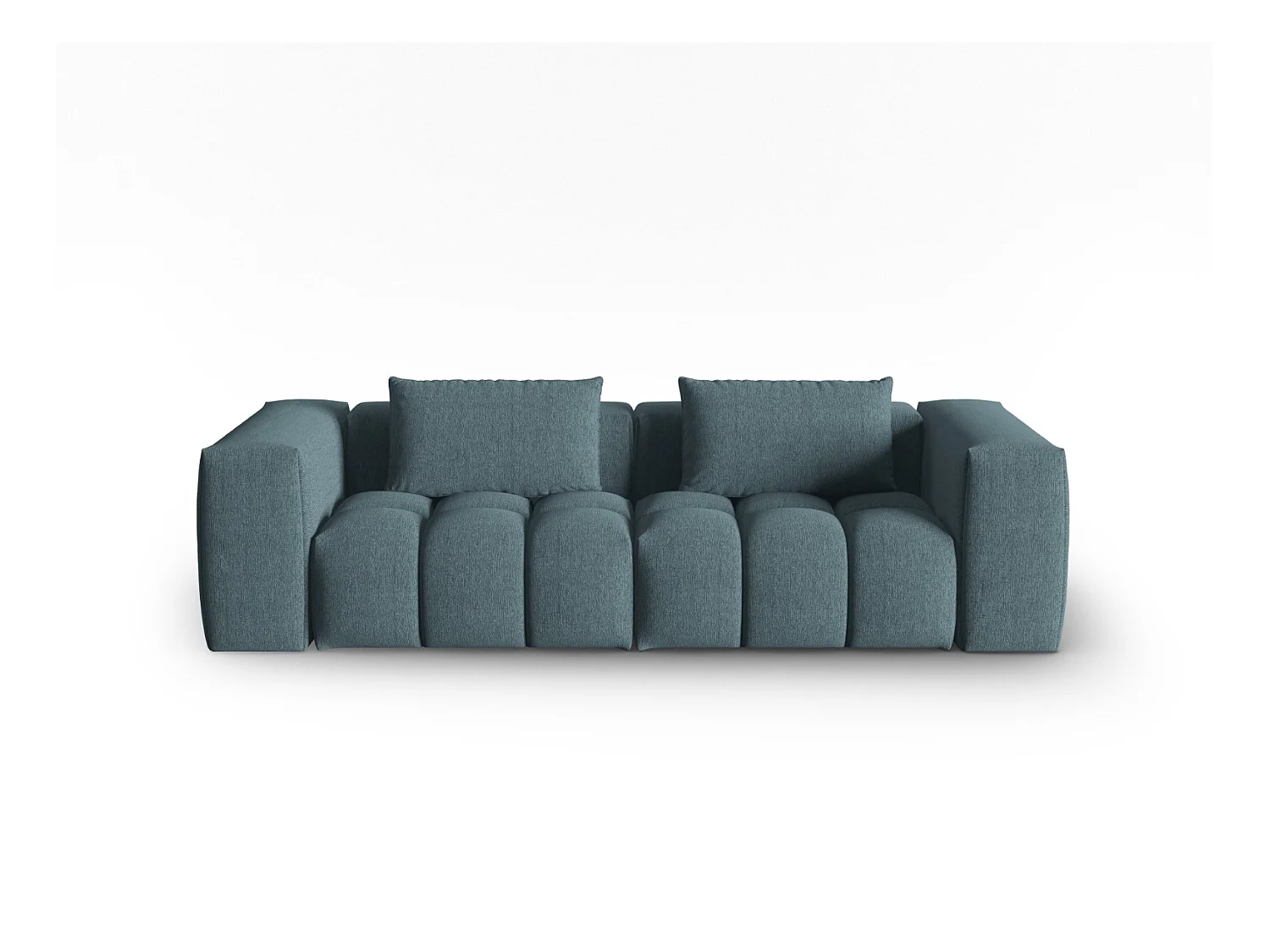 CXL by Christian Lacroix - Canapé modulable "Lorella" 3 places en tissu structurel bleu clair - 230x85x70cm