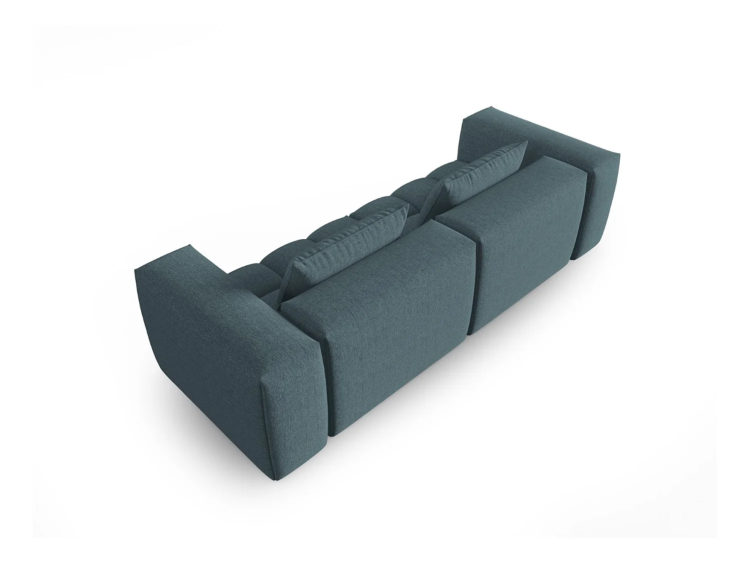 CXL by Christian Lacroix - Canapé modulable "Lorella" 3 places en tissu structurel bleu clair - 230x85x70cm