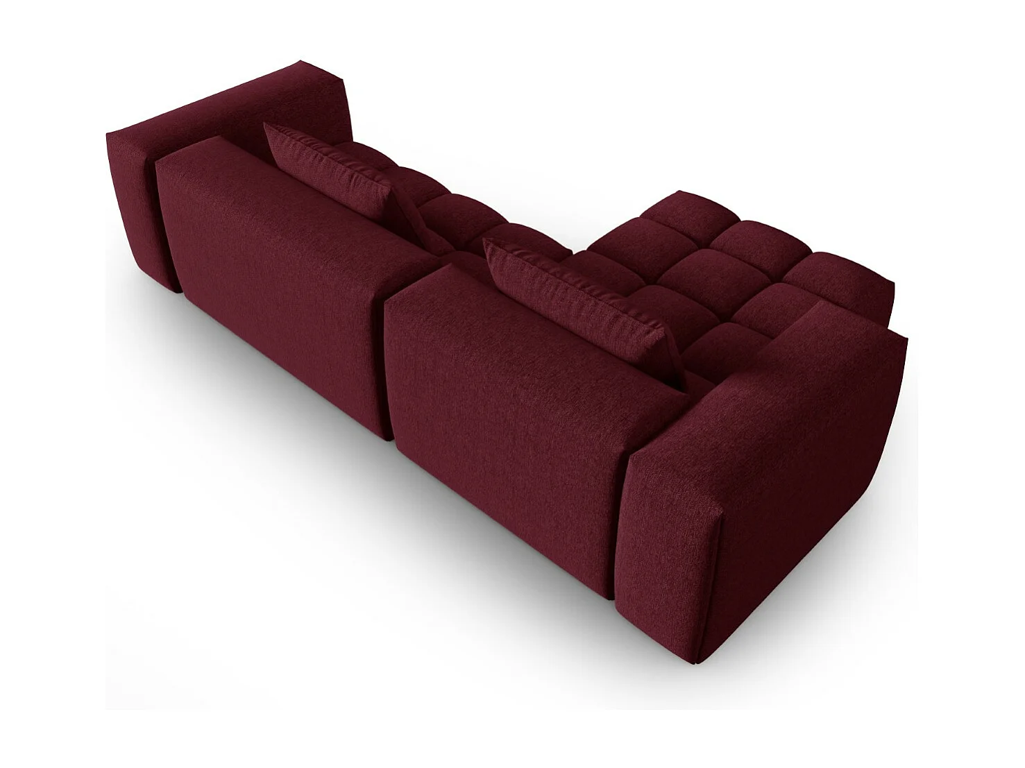 CXL by Christian Lacroix - Sofá modular de canto esquerdo "Lorella" 3 lugares em tecido estrutural bordeaux - 260x145x70cm