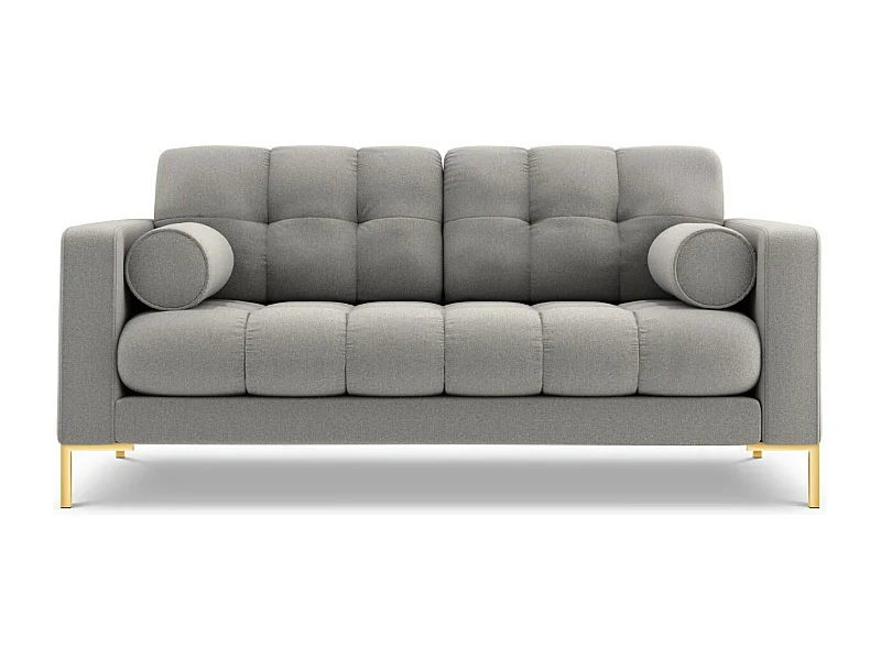 Cosmopolitan Design - Sofá "Bali" 2 lugares em tecido estrutural cinza claro - 152x92x75cm