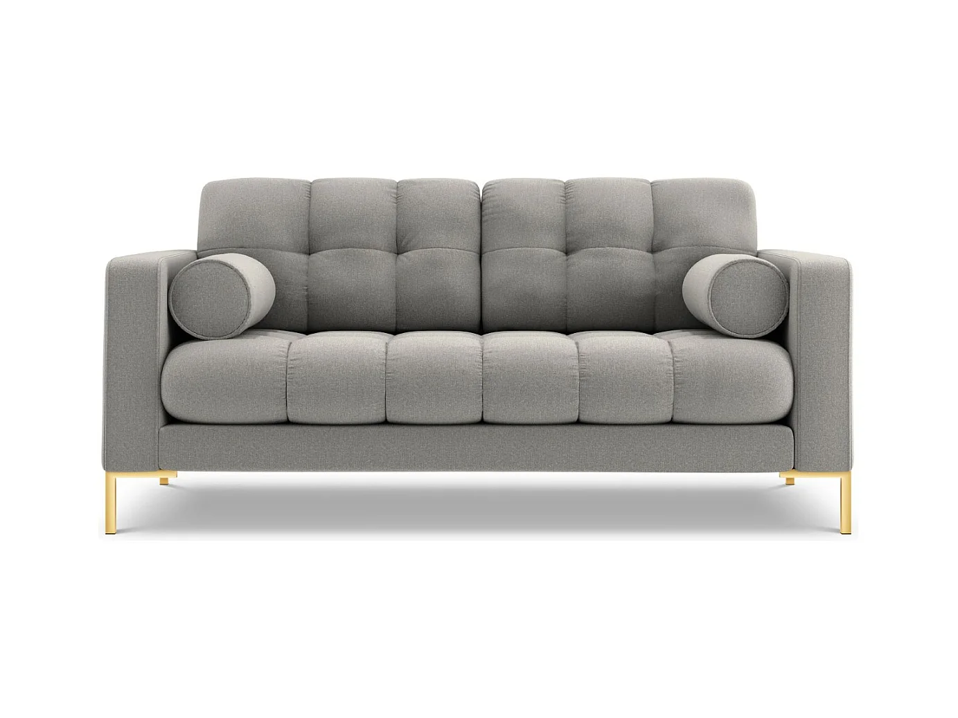 Cosmopolitan Design - Bank "Bali" 2 zitplaatsen, Structurele stof, Lichtgrijs - 152x92x75cm